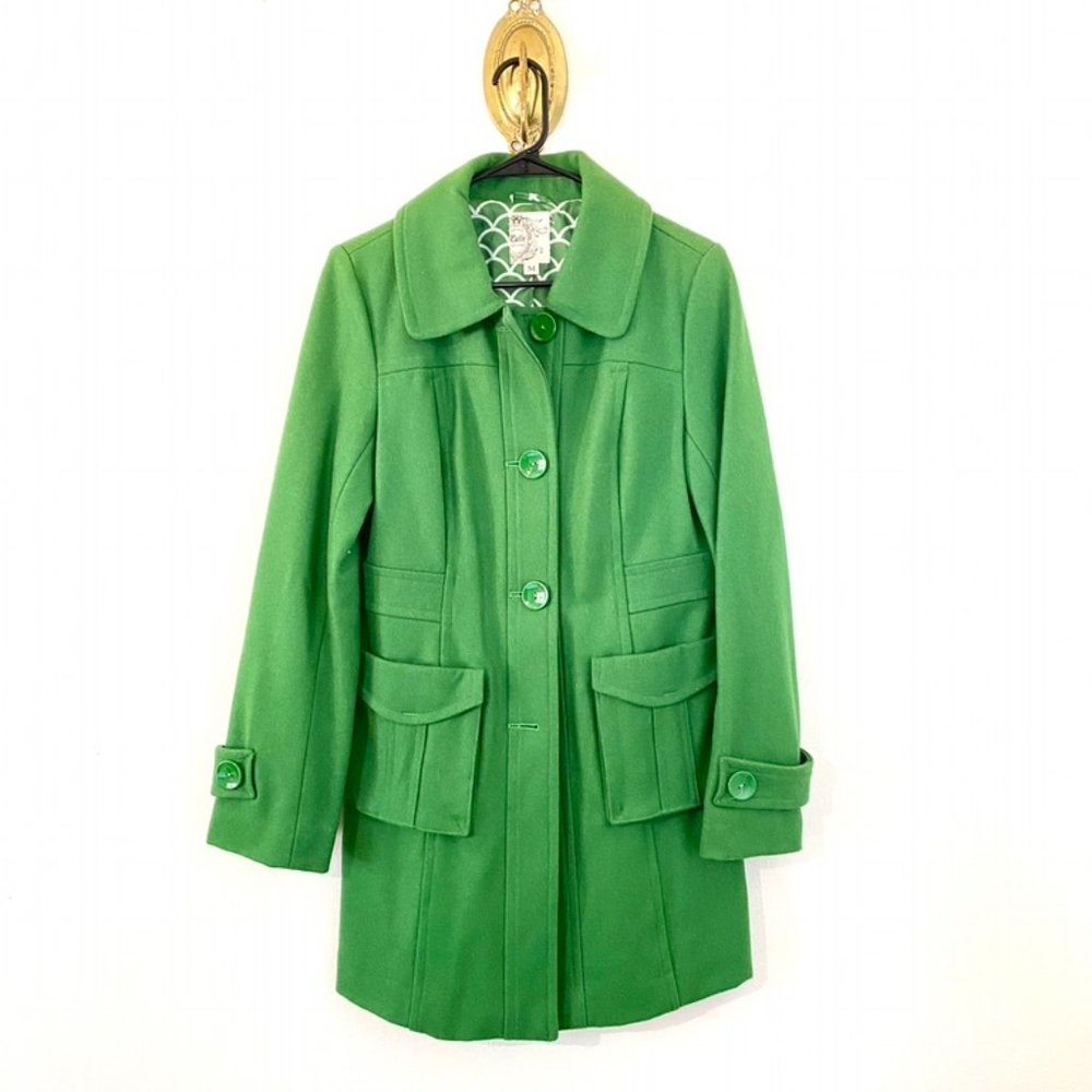 Tulle green peacoat